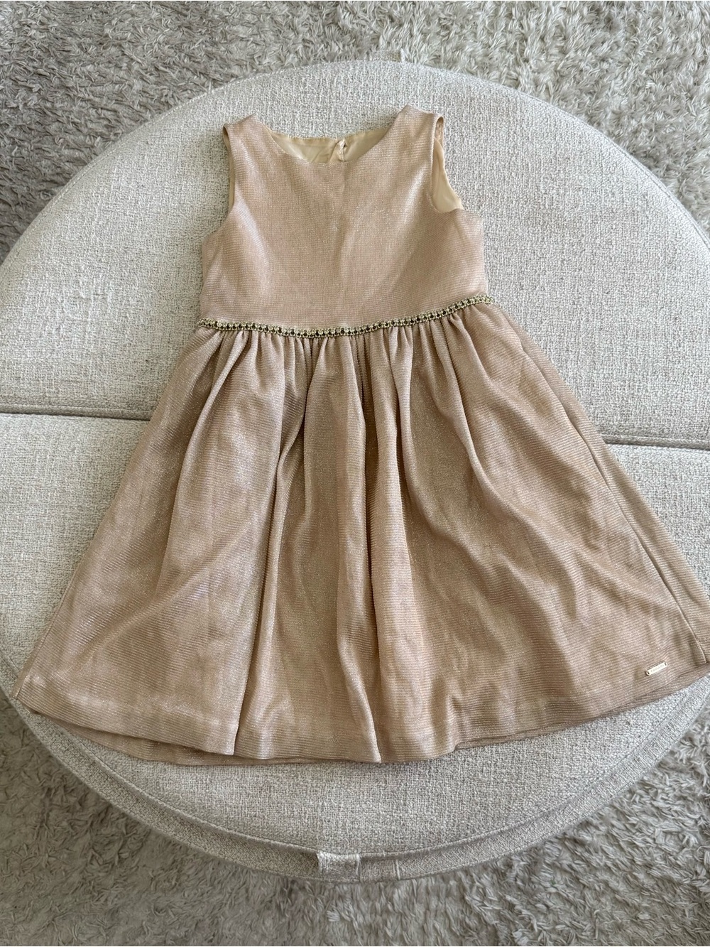 Tahari Little Girls' Shimmery Gold Cocktail Dress